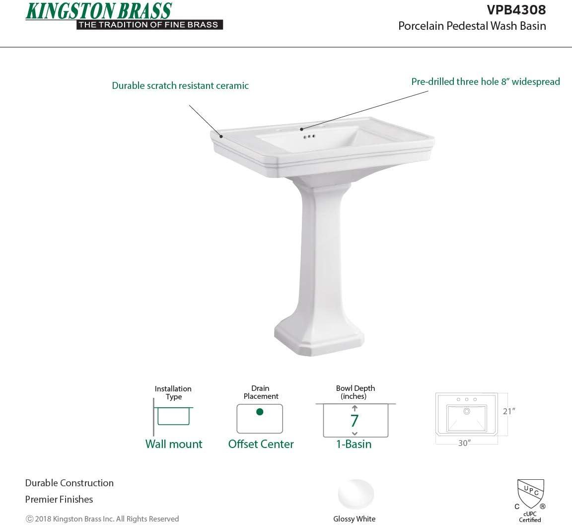 Kingston Brass Imperial Ceramic Pedestal Sink