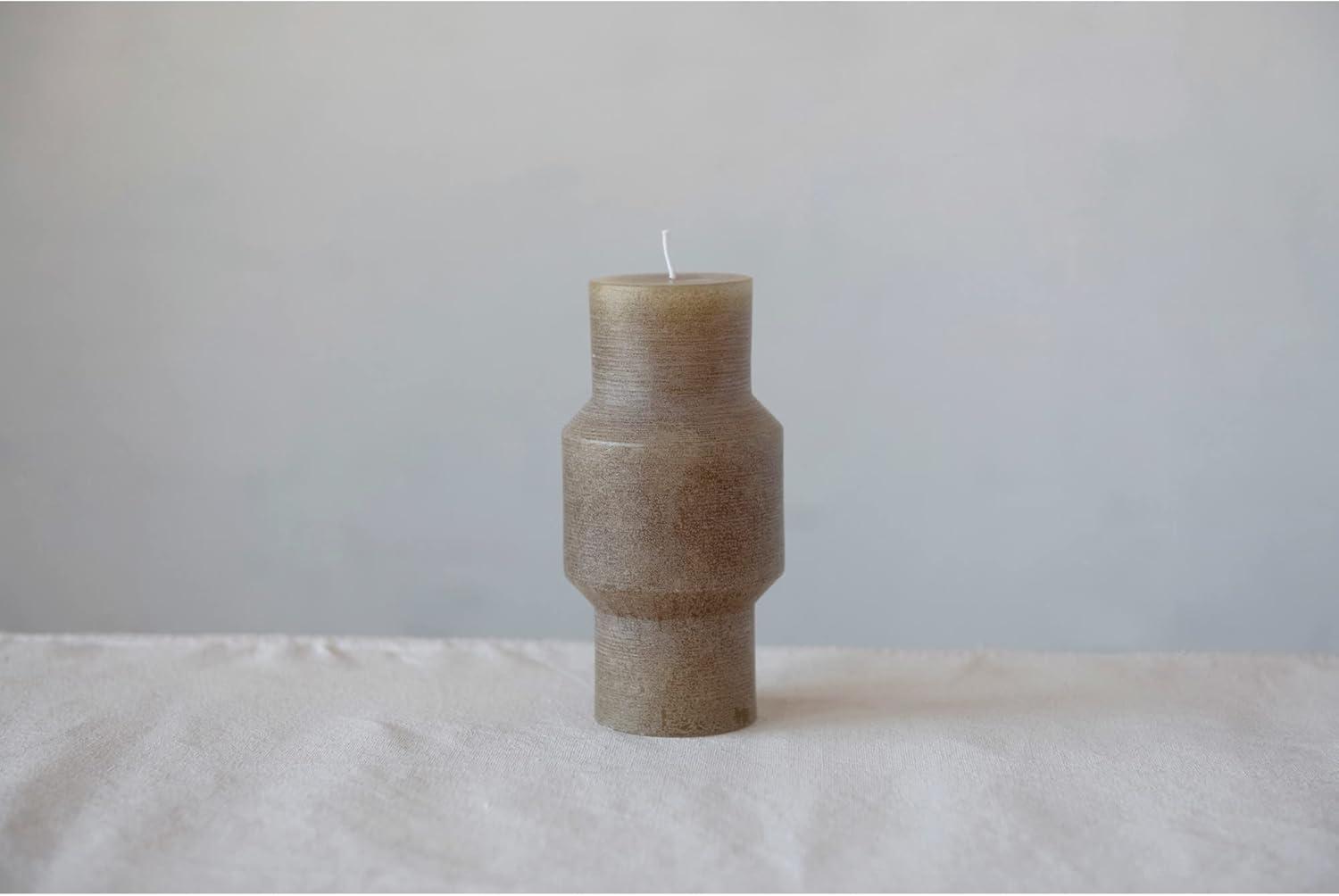 Olive 6" Unscented Totem Pillar Candle