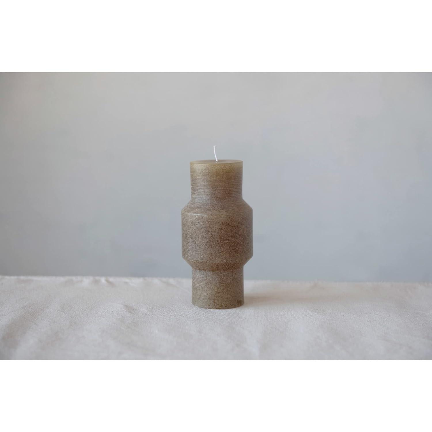 Olive 6" Unscented Totem Pillar Candle