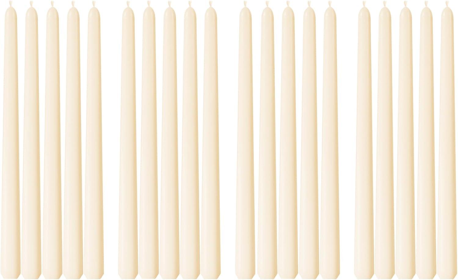 Ivory Dripless Taper Candles Set of 20, 10 Inch