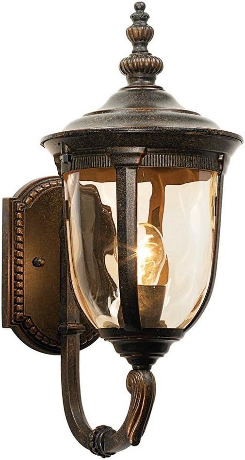 John Timberland Bellagio Vintage Rustic Outdoor Wall Light Fixture Veranda Bronze Upbridge 16 1/2" Champagne Glass for Post Exterior Barn Deck House