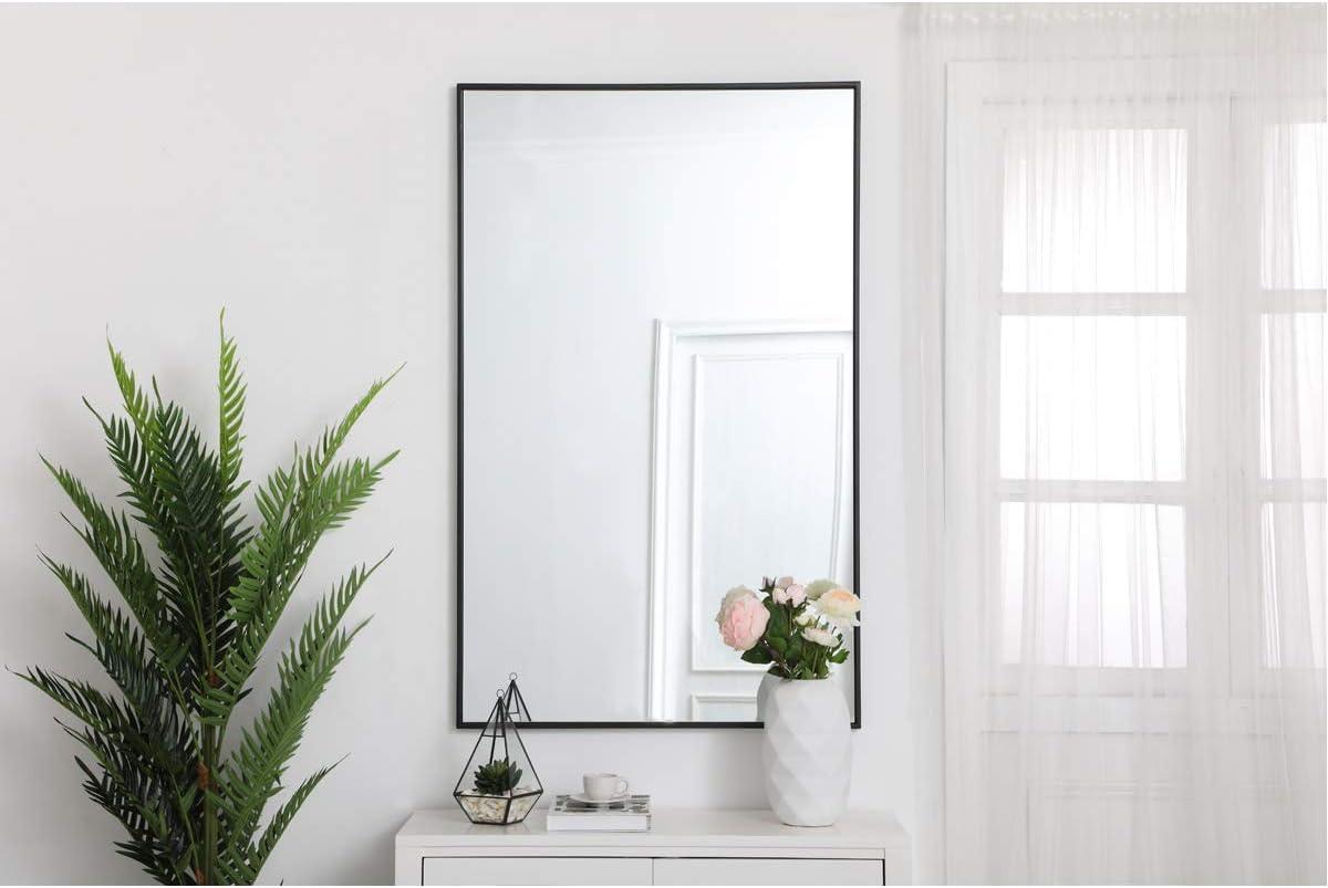 Metal frame rectangle mirror 30 inch in Black