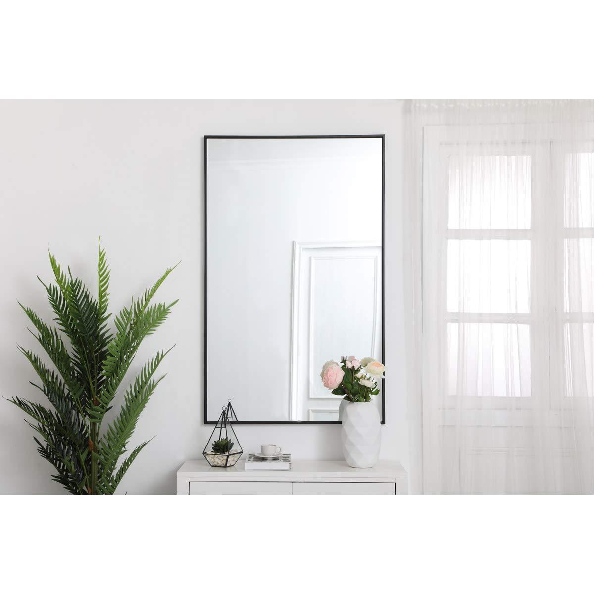 Metal frame rectangle mirror 30 inch in Black