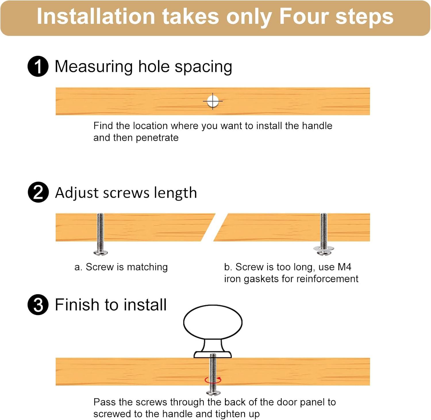 WEAVERBIRD 4 Pieces Round Cabinet Knobs Brushed Gold, Zinc Alloy Kitchen Cabinet Hardware Cupboard Knobs Small Drawer Knobs