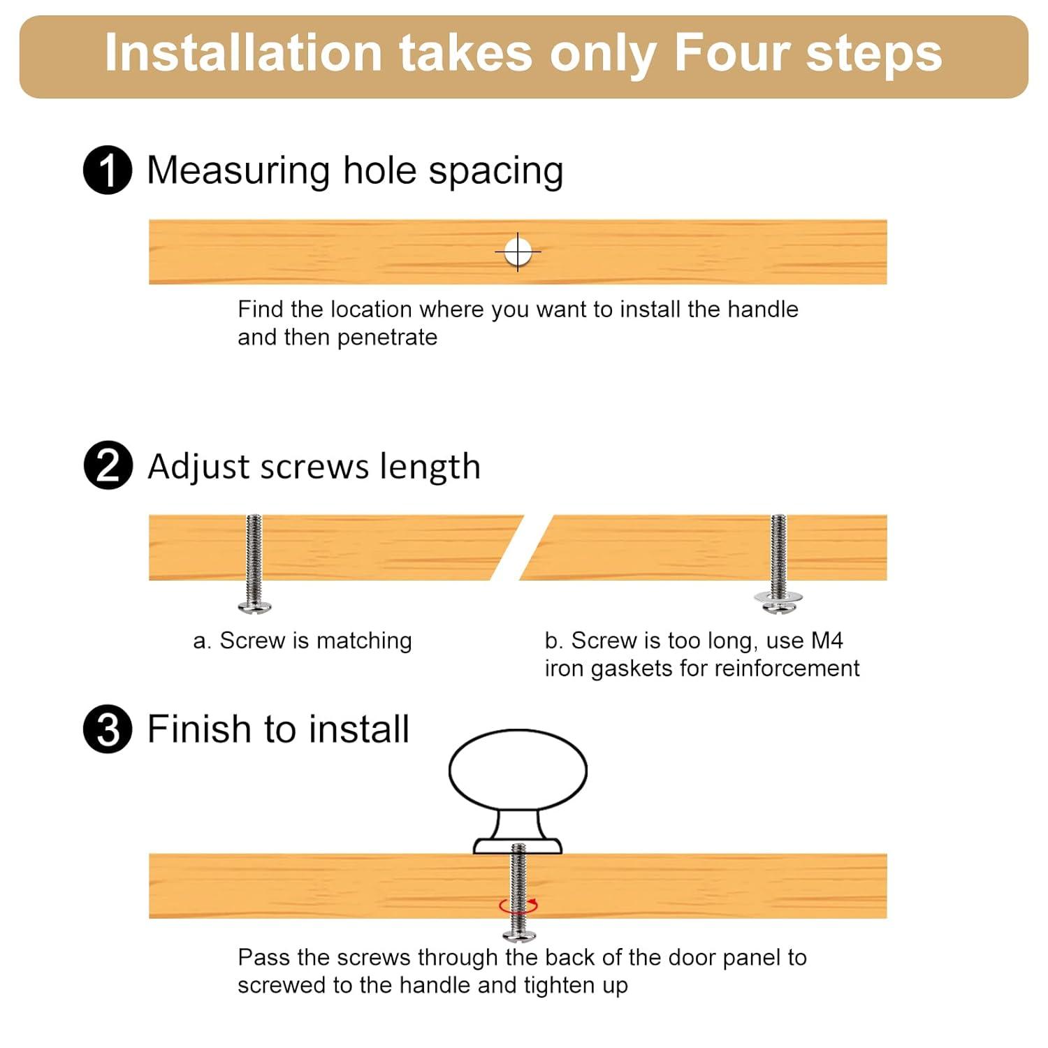 WEAVERBIRD 4 Pieces Round Cabinet Knobs Brushed Gold, Zinc Alloy Kitchen Cabinet Hardware Cupboard Knobs Small Drawer Knobs