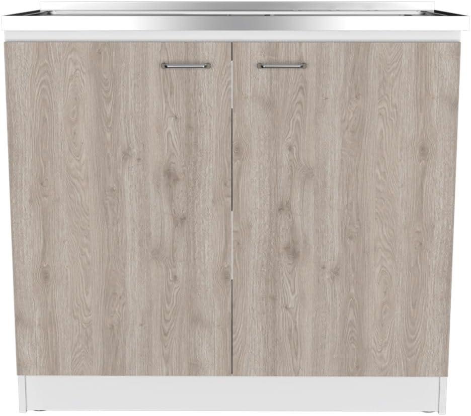 TUHOME Napoles Utility Sink Cabinet With Integrated Steel Sink