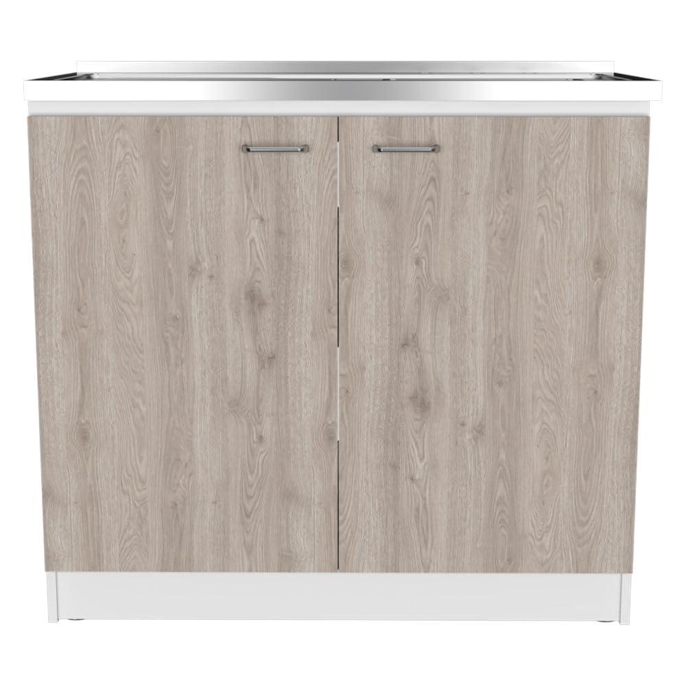 TUHOME Napoles Utility Sink Cabinet With Integrated Steel Sink