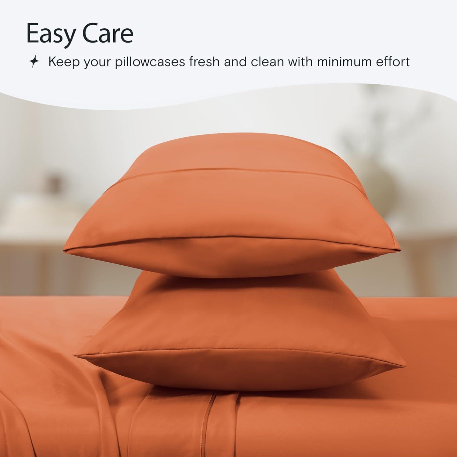 LuxClub 2 PC Tree Moss Green Queen Performance Microfiber Solid Pillowcase Set