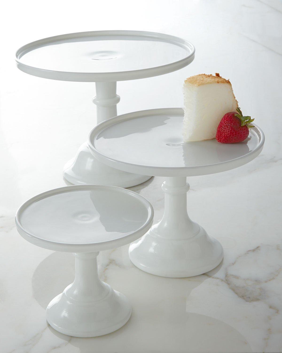 Milk White 6" Glass Cake Plate Stand