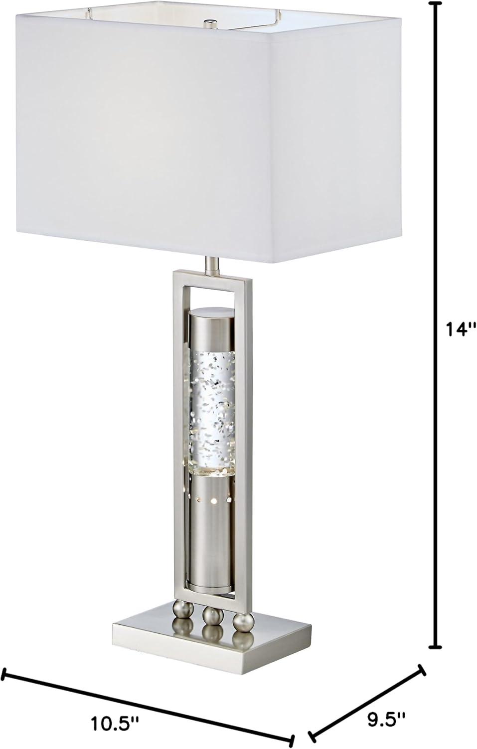 Lexicon Modern Metal Base Table Lamp in Satin Nickel