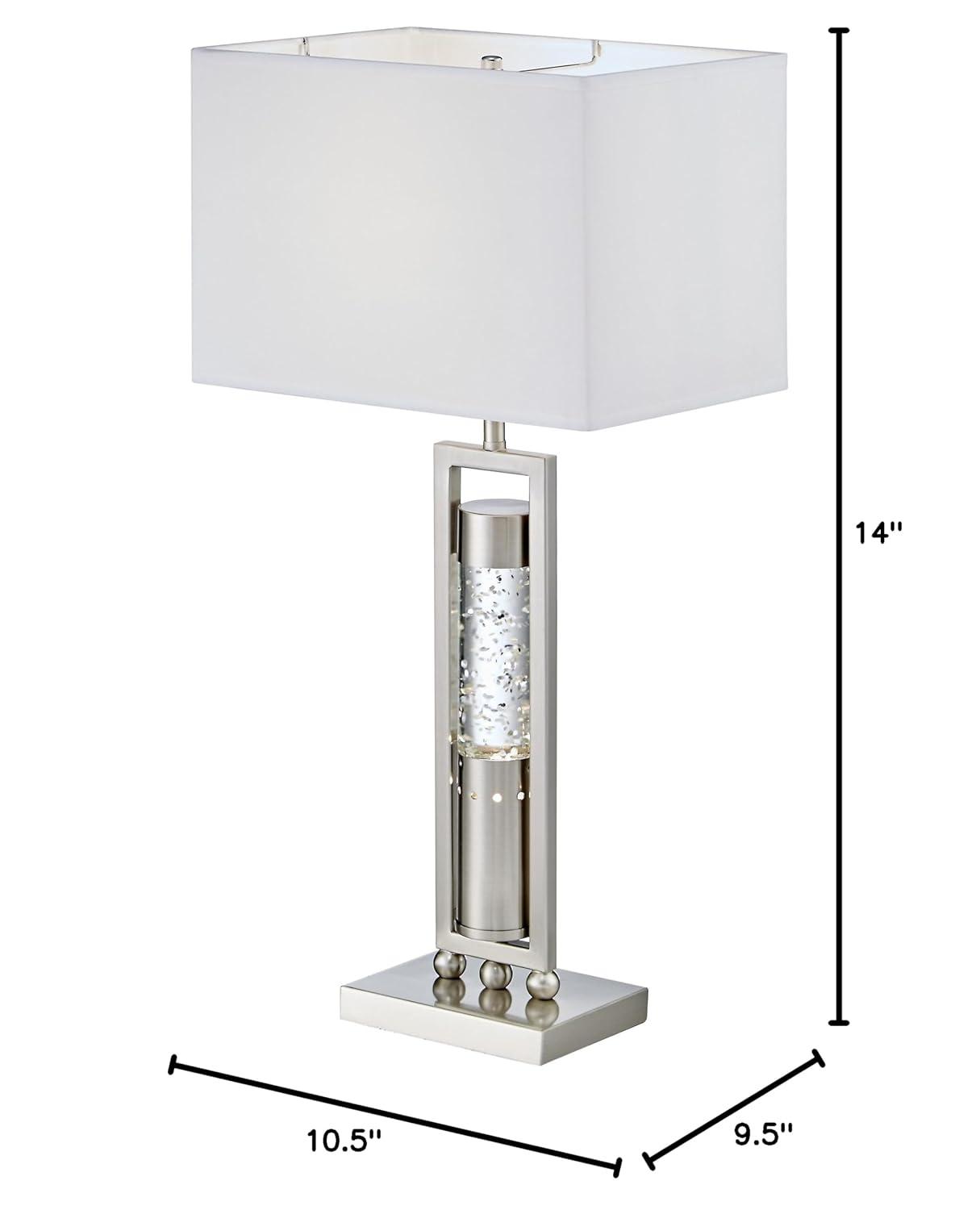 Lexicon Modern Metal Base Table Lamp in Satin Nickel