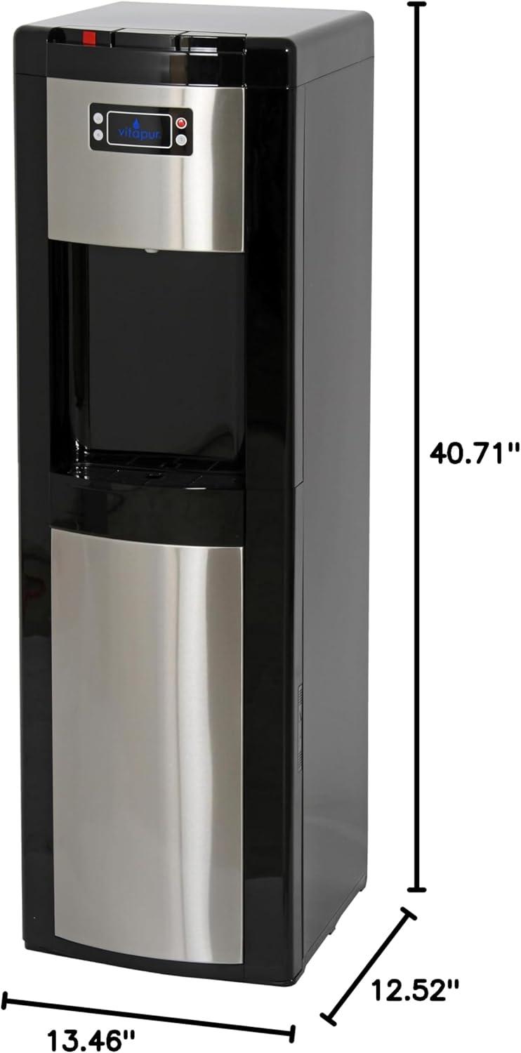 Black and Stainless Steel Bottom Load Water Dispenser