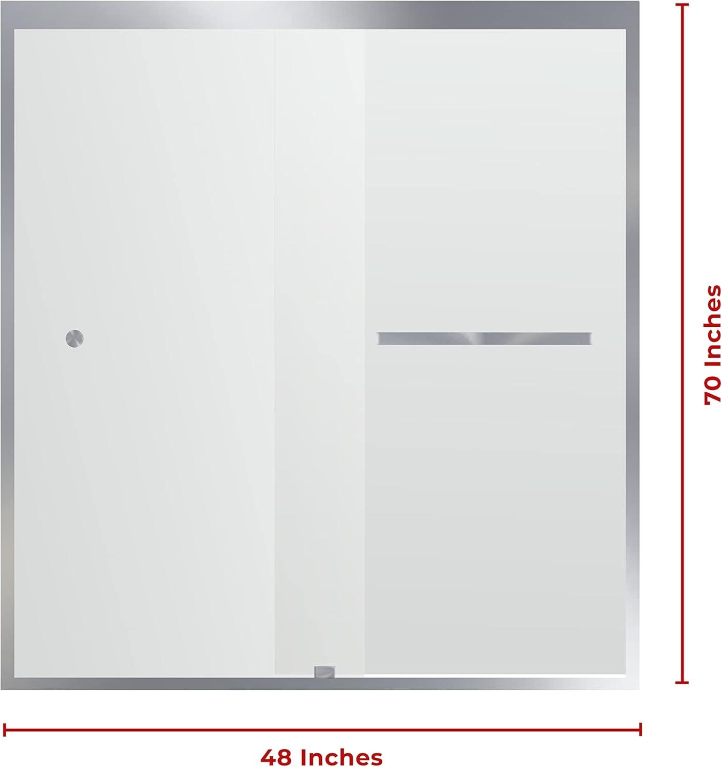 44" - 48" W 70" H Double Sliding Semi-Frameless Shower Door