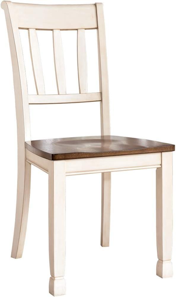 2pc Whitesburg Dining Room Side Chair Cottage White - Signature Design by Ashley: Hardwood Frame, Slat Back Design