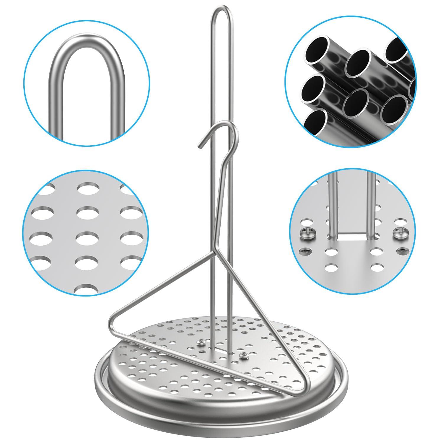 DELSbbq Turkey Fryer Stand Kit Wire Handle Lifter Hook, Perforated Turkey Fryer Hook and Stand Set Turkey Chicken Fryer Accessory Kit with for Poultry Deep Frying Pot