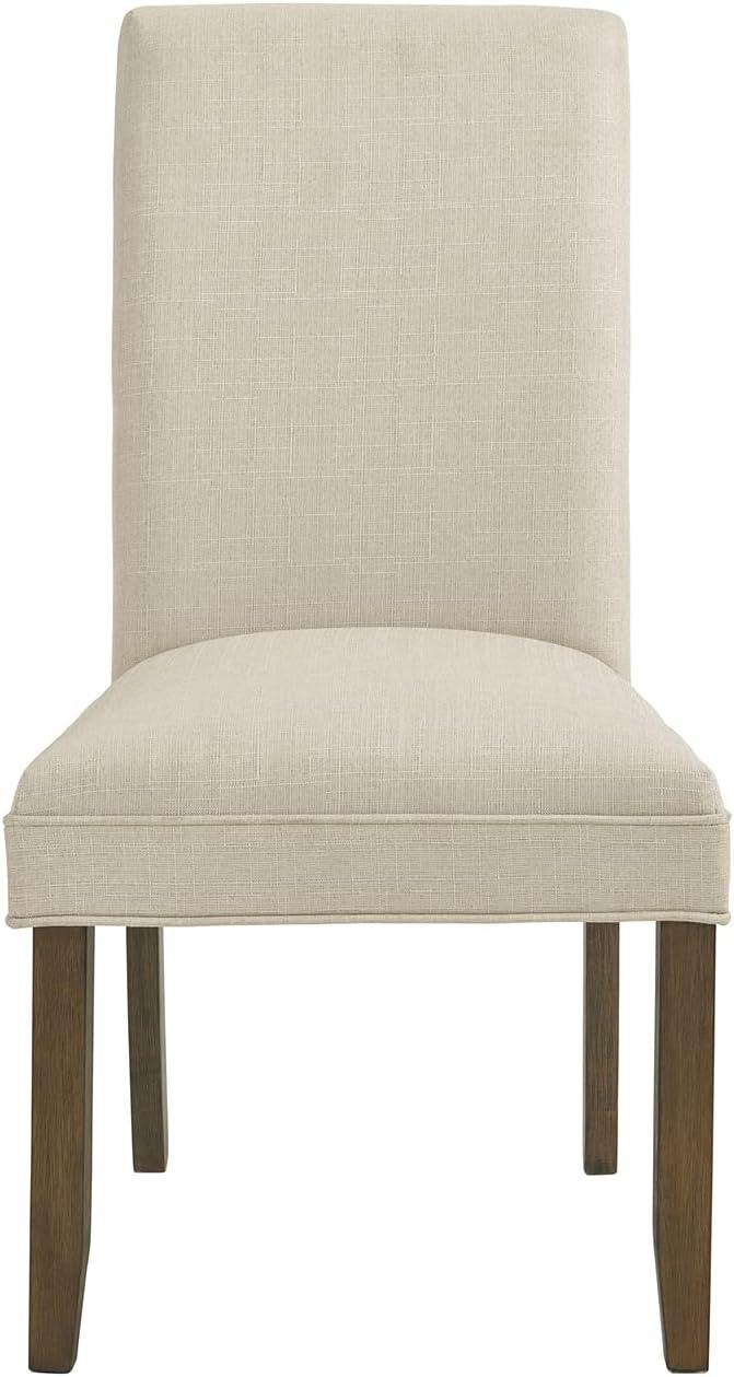 Elegant Cream Upholstered Parsons Side Chair Set in High-Quality Wood