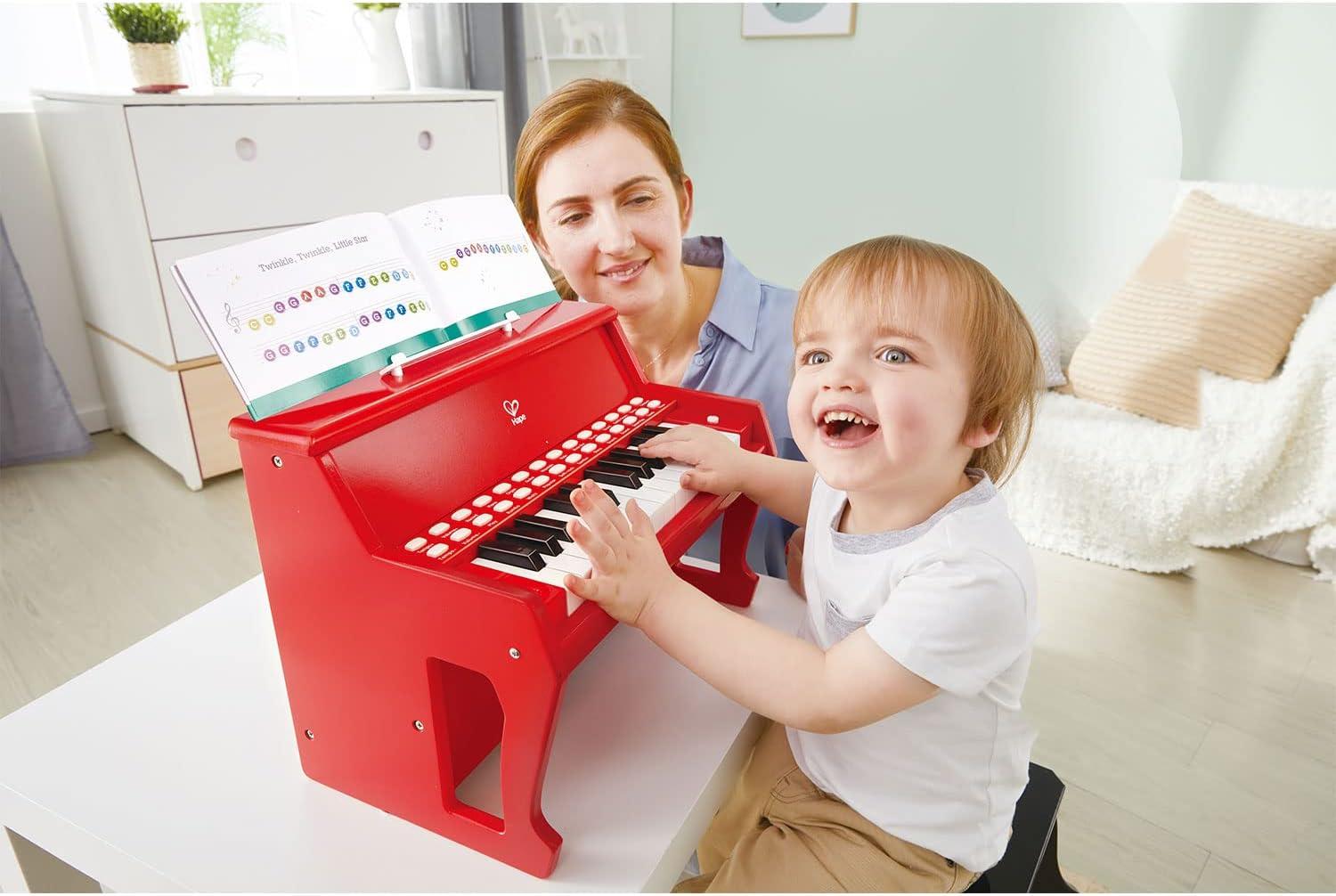 Hape Learn With Lights: Electronic Piano - Red, 25 Keys, Ages 3+