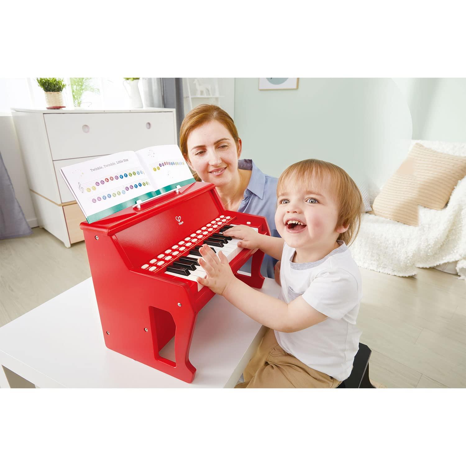Hape Learn With Lights: Electronic Piano - Red, 25 Keys, Ages 3+