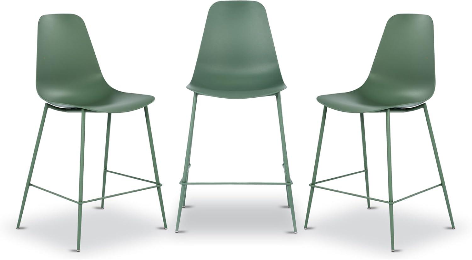 Poly and Bark Poly & Bark Isla Counter Stool (Set of 3) - 25" Seat Height Pistachio Green