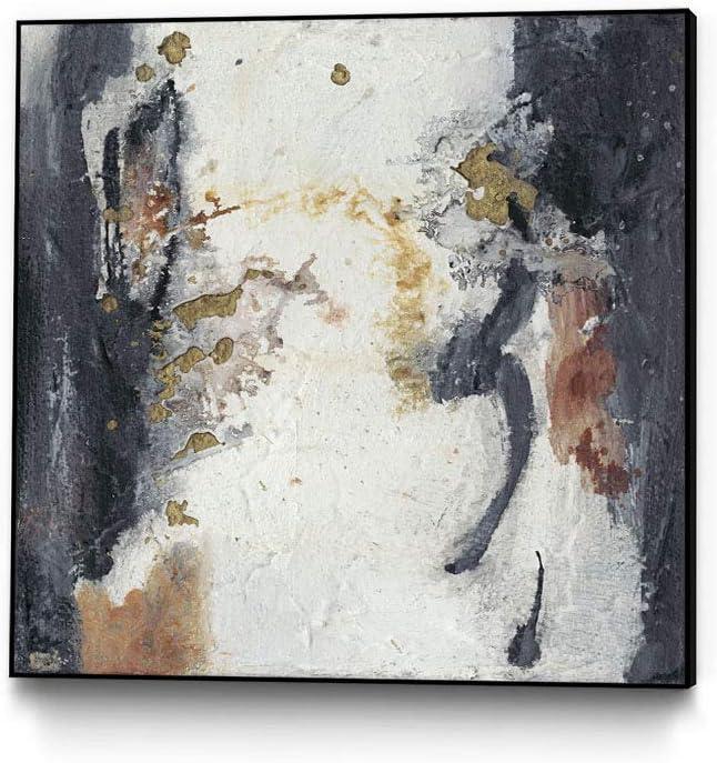 Neutral Abstract Canvas Print with Black Frame, 30 x 30 Inches