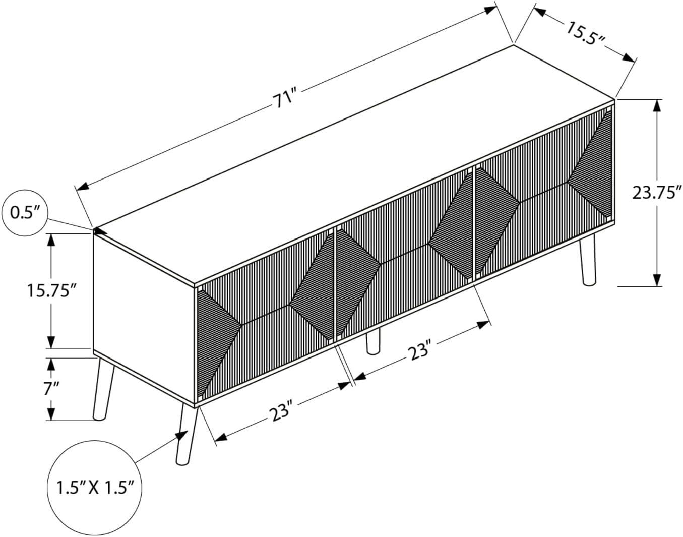 Monarch Tv Stand, 72 Inch, Media Entertainment Center