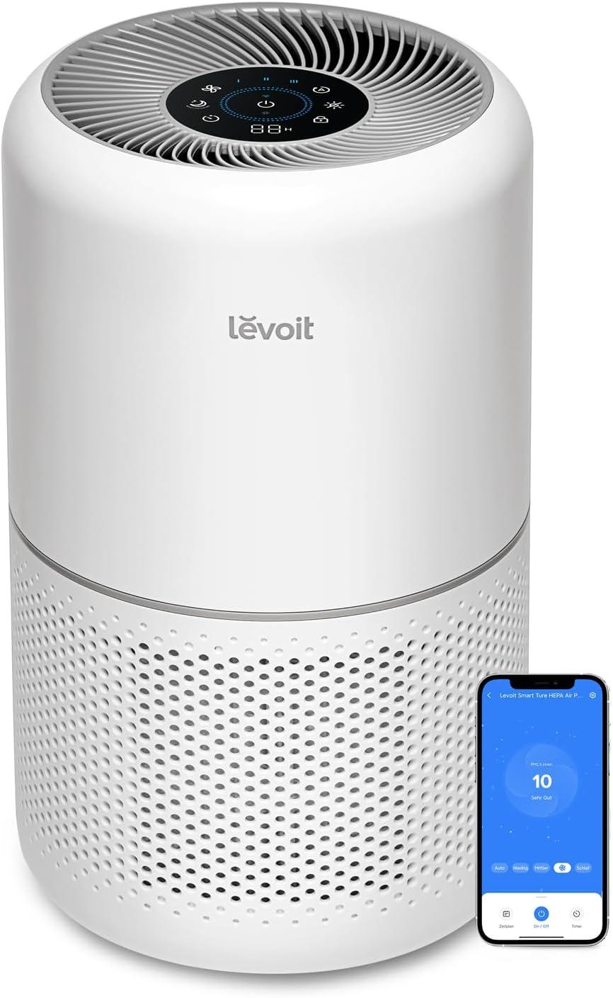 White Smart HEPA Air Purifier with Alexa and Google Assistant