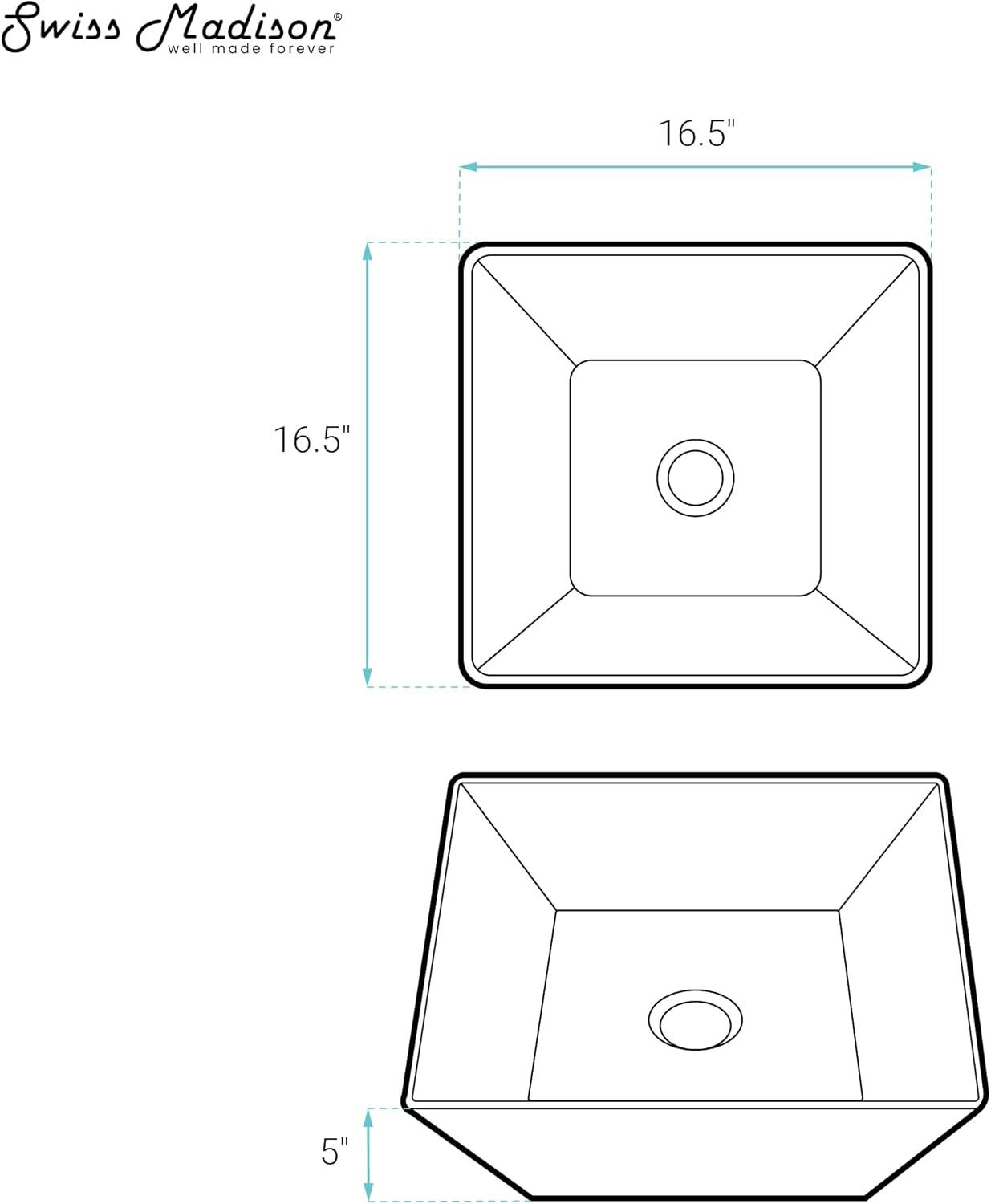 St. Tropez Square Ceramic Vessel Sink