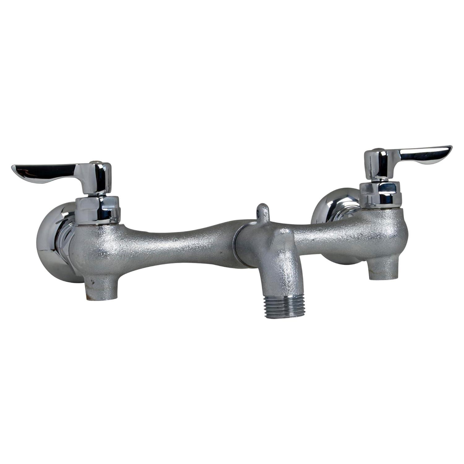 American Standard Exposed Yoke Wall-Mount Utility Faucet with Metal Lever Handles in Polished Chrome