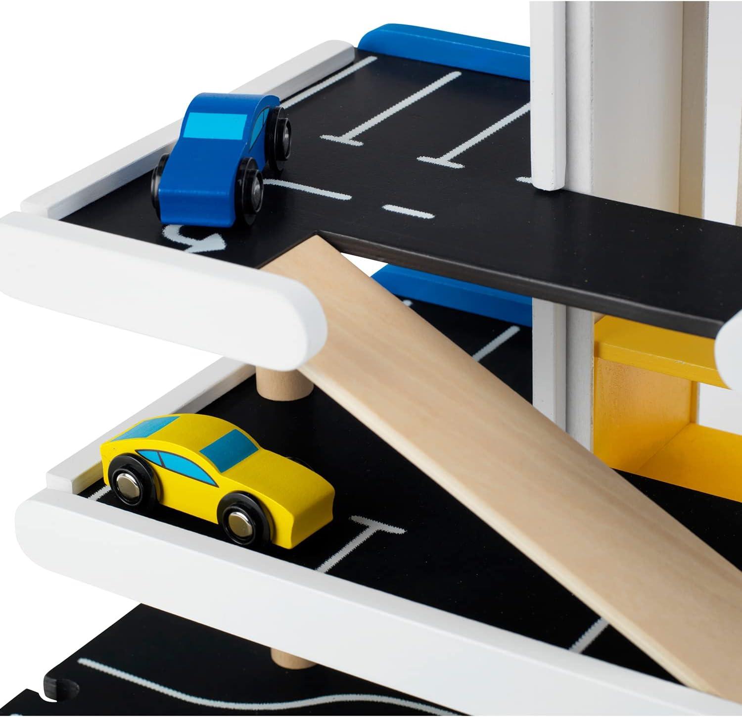 Theo Klein Michelin Car Service Mechanic Station Kids Wooden Toy Playset with 1 Play Car, Screwdriver, and Tires for Ages 3 and Up