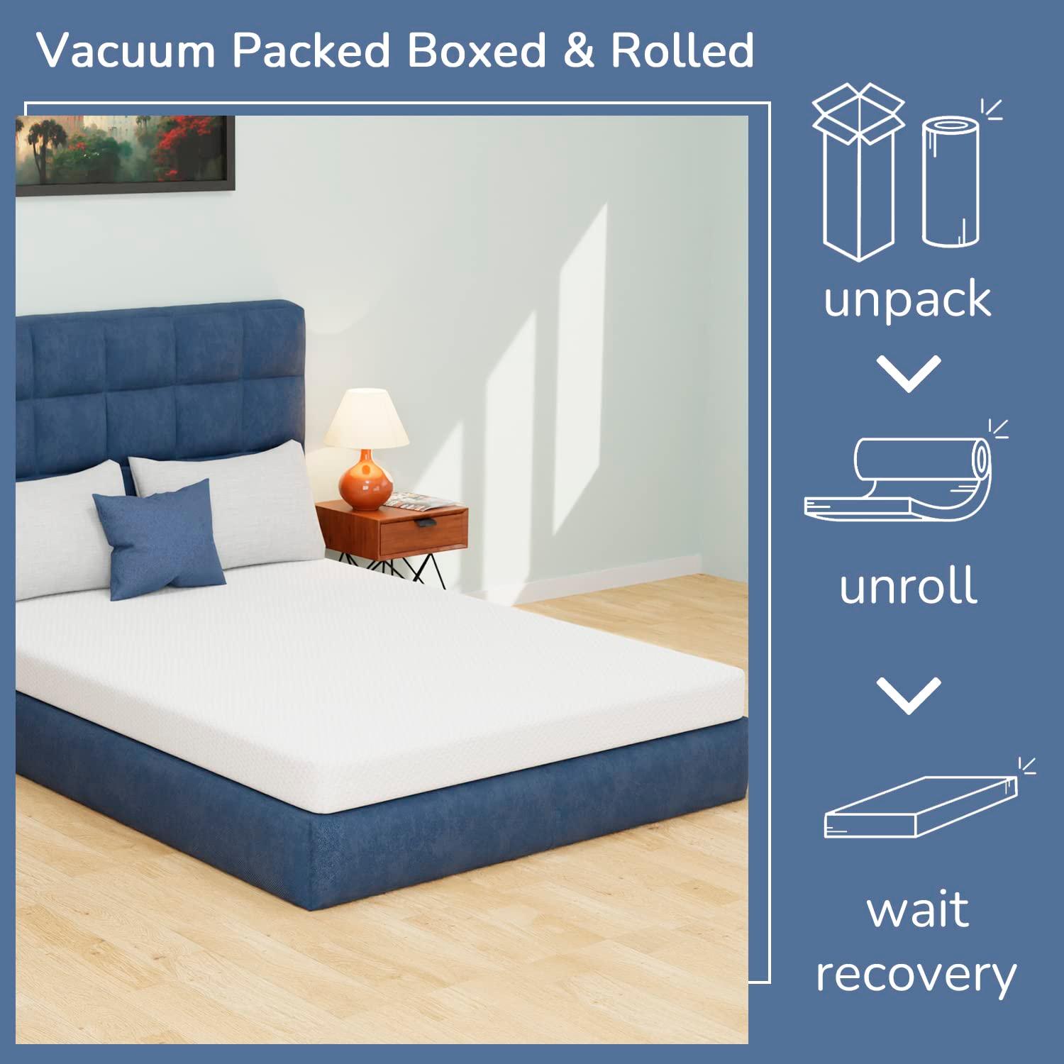 FDW 5 Inch Full Green Tea Memory Foam Mattress Cooling Gel Infused Mattress,Medium Firm Mattresses Fiberglass Free/CertiPUR-US