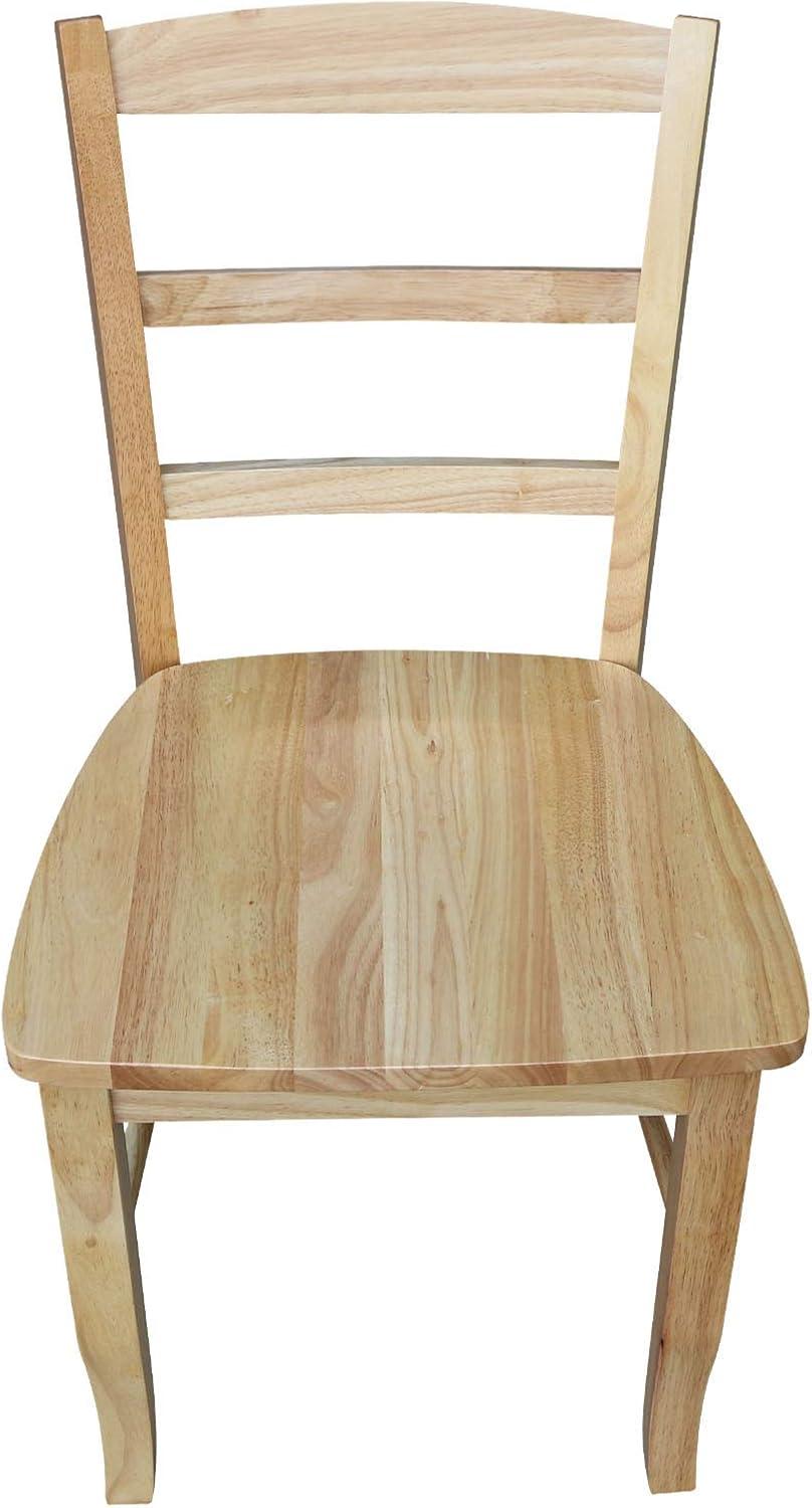 Natural Wood Ladderback High Side Chair Set