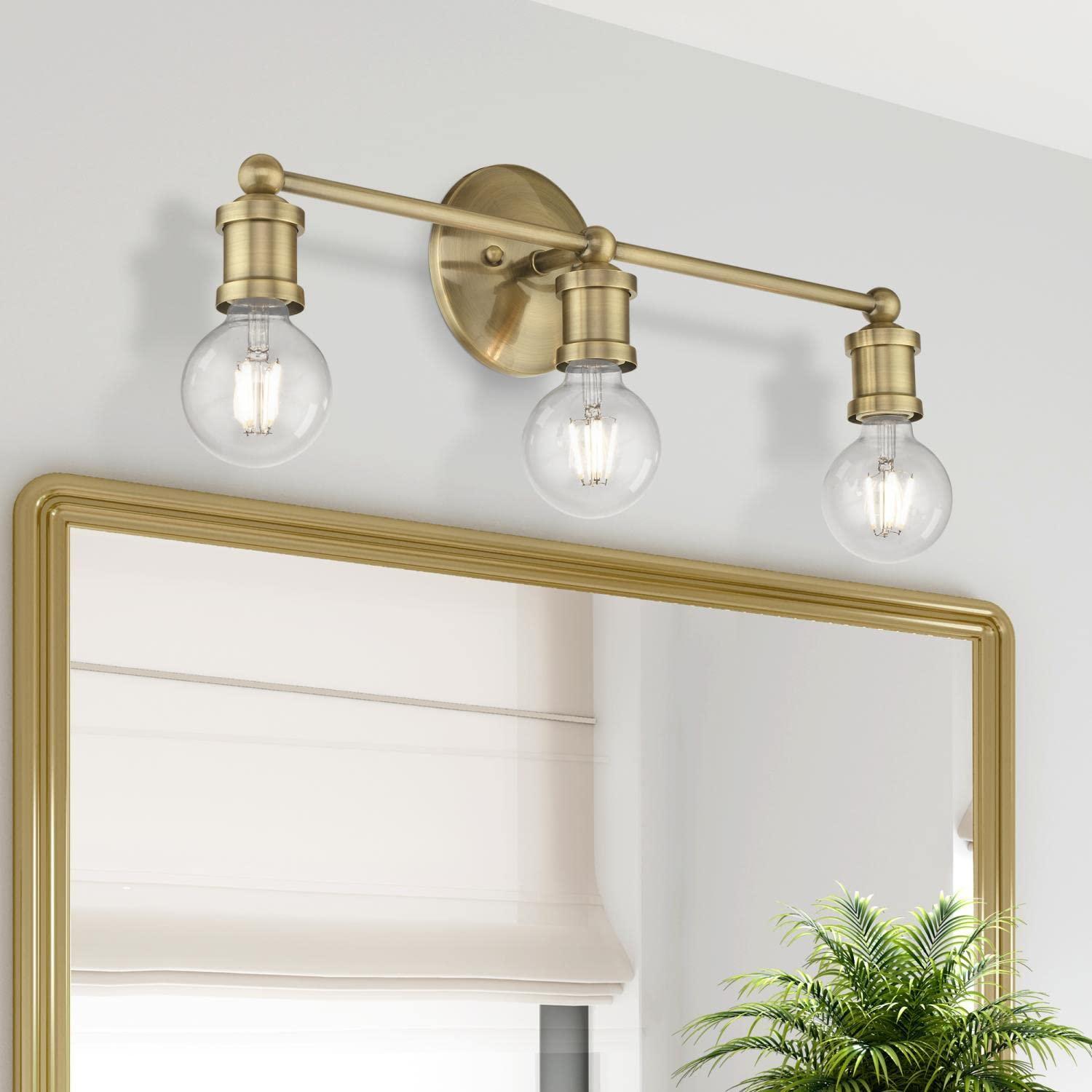 Livex Lighting Lansdale 3 - Light Vanity in Antique Brass