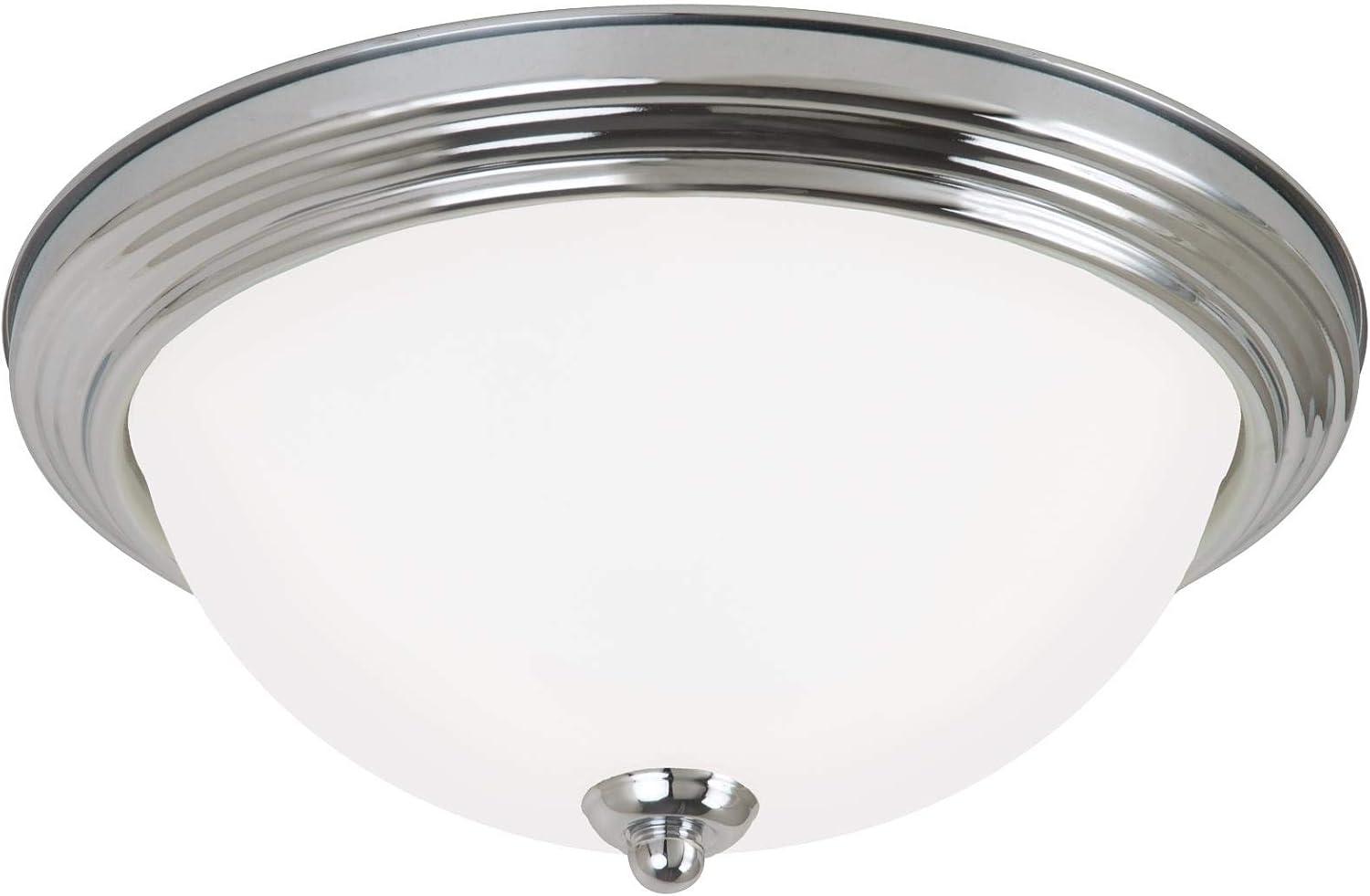Ceiling Flush Mount 1-Light Chrome Flush Mount with LED Bulb