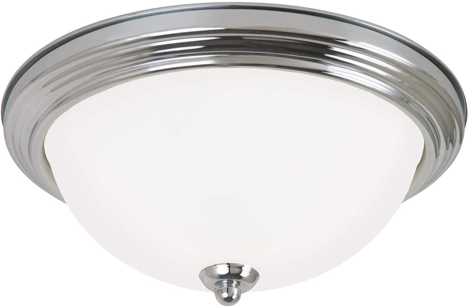 Chrome and Glass LED Ceiling Flush Mount Light