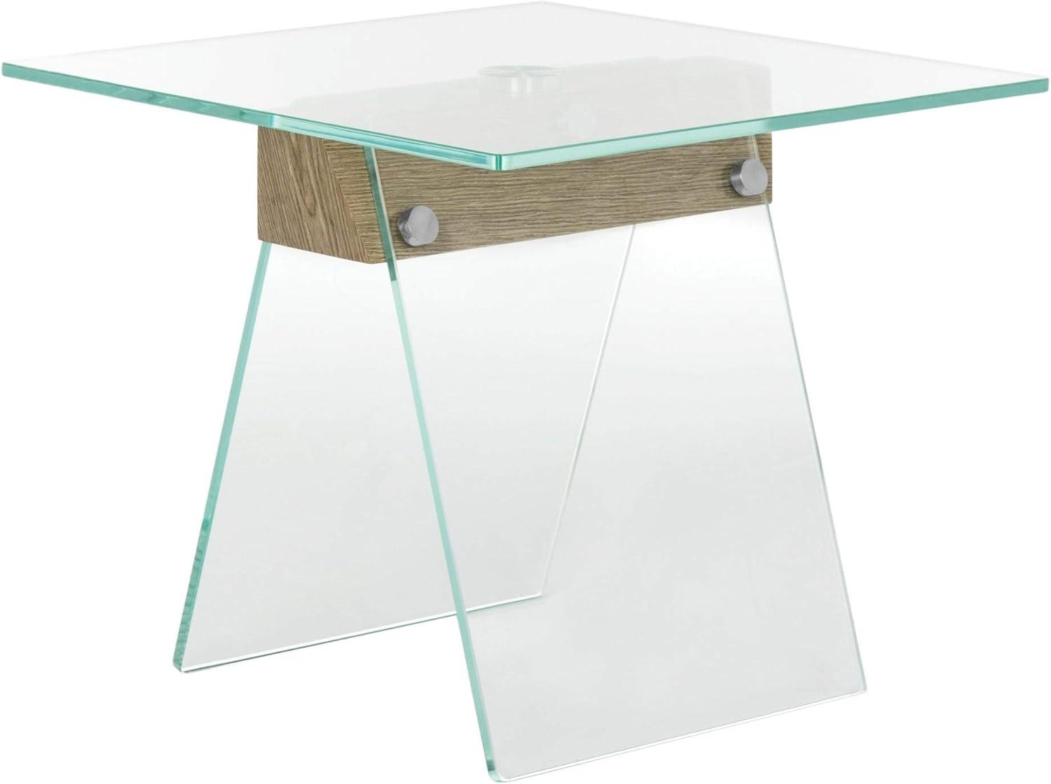 Modern Loft 34" Wood & Glass Grey Accent Table