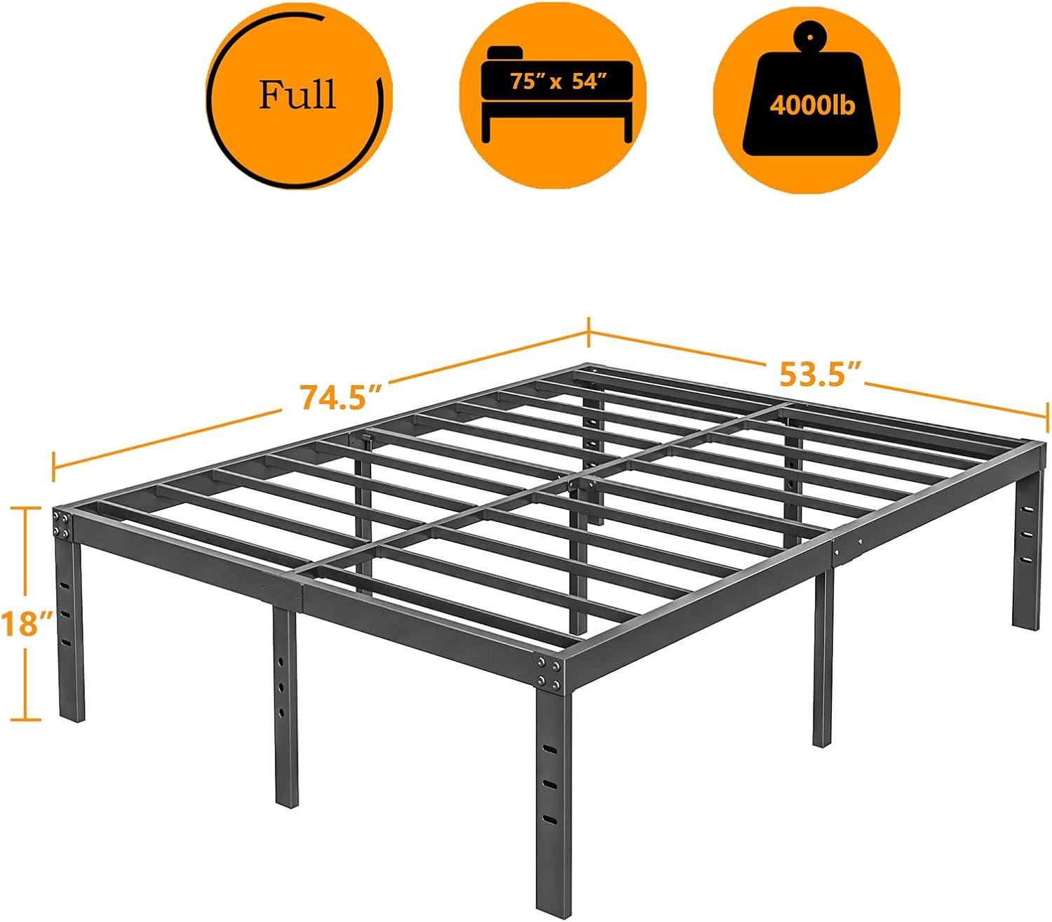 10 Inch Twin Bed Frames No Box Spring Needed, Heavy Duty Metal Twin Platform Bed Frame, Non-Slip Noise Free Easy Assembly, Black Bed Frame