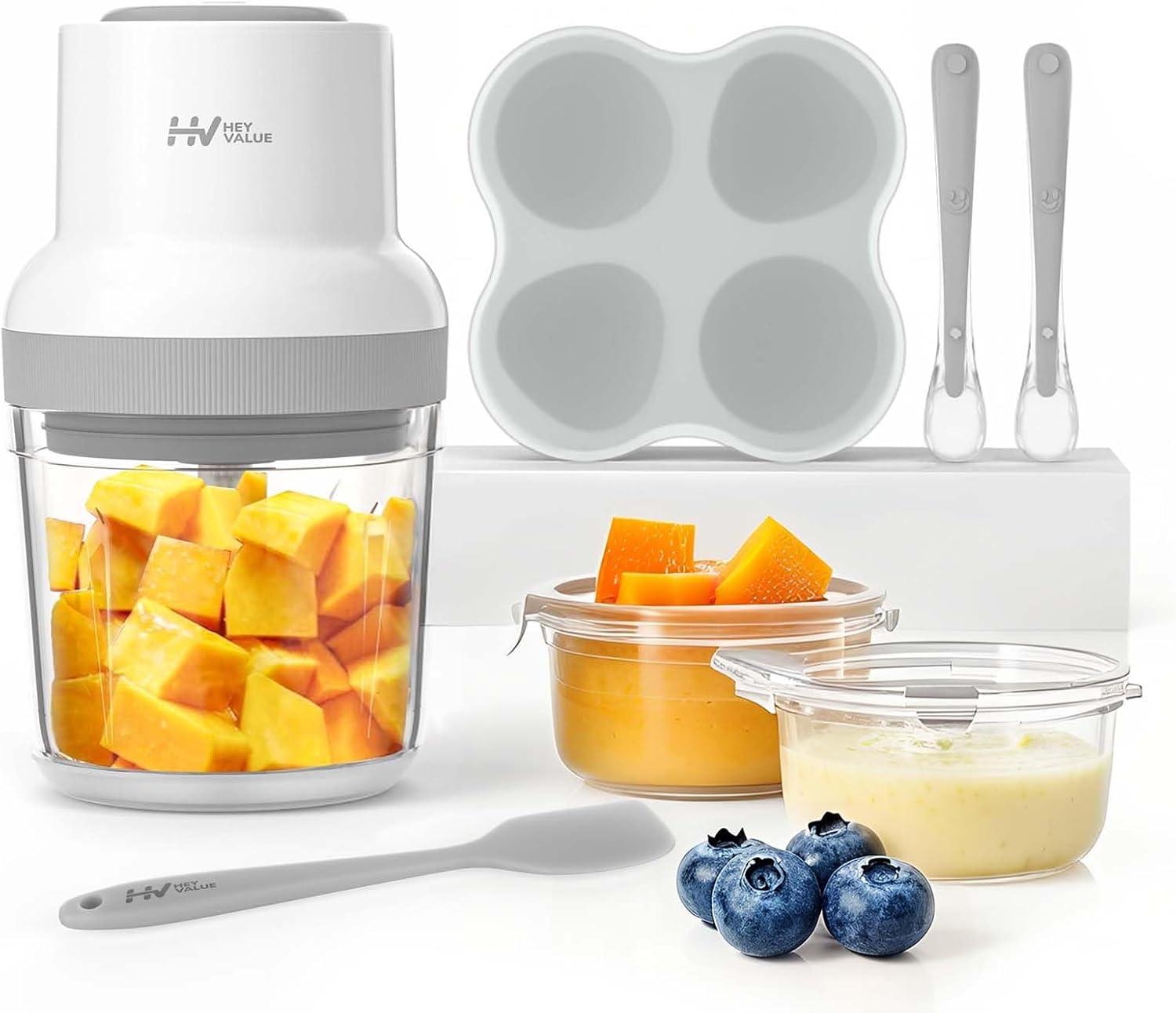 HEYVALUE Gray 13-in-1 Baby Food Processor Set with Stainless Steel Blades