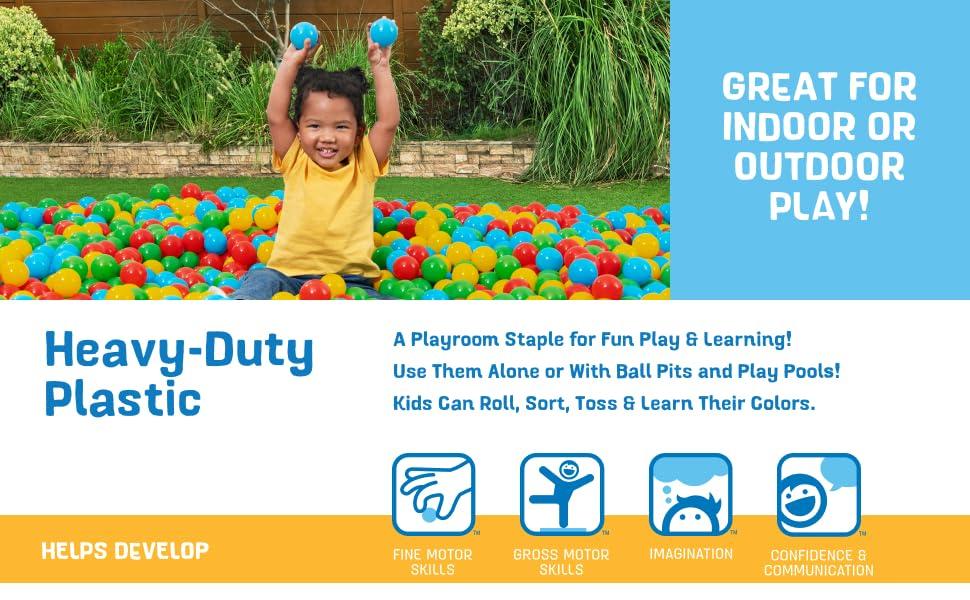 Bestway Splash & Play – 250 Bright Color Toy Balls for Pits, Pools & Games