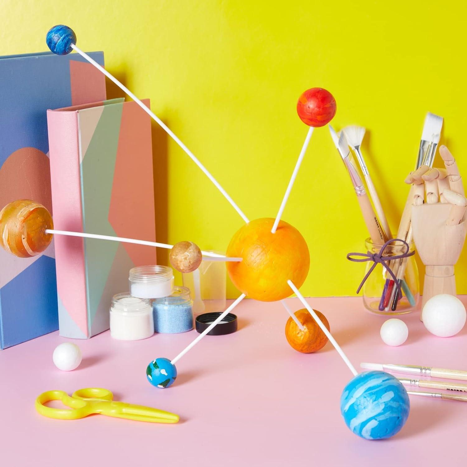 Bright Creations DIY Solar System Model Kit with Foam Balls and Bamboo Sticks