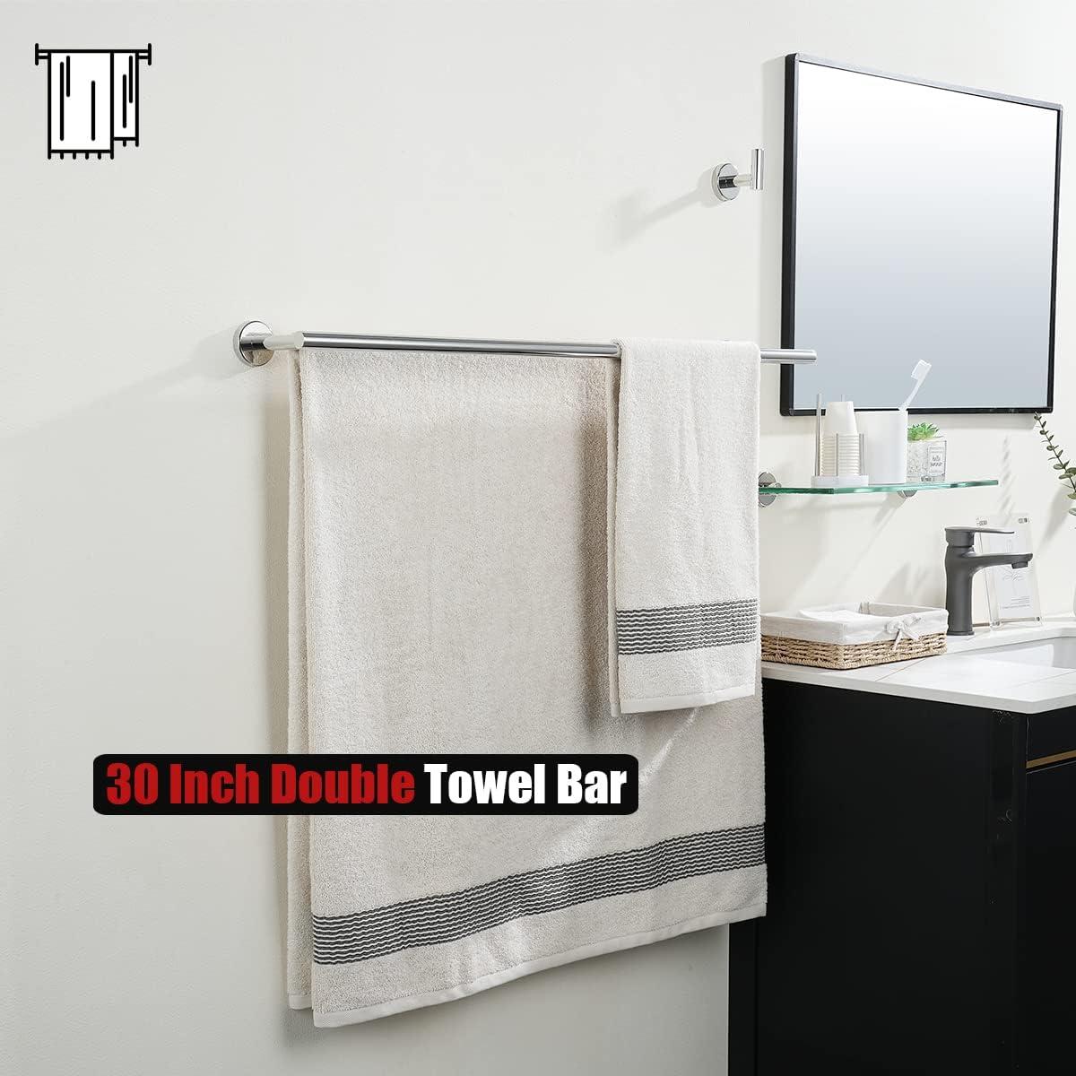 Polished Chrome 30-Inch Stainless Steel Double Towel Bar