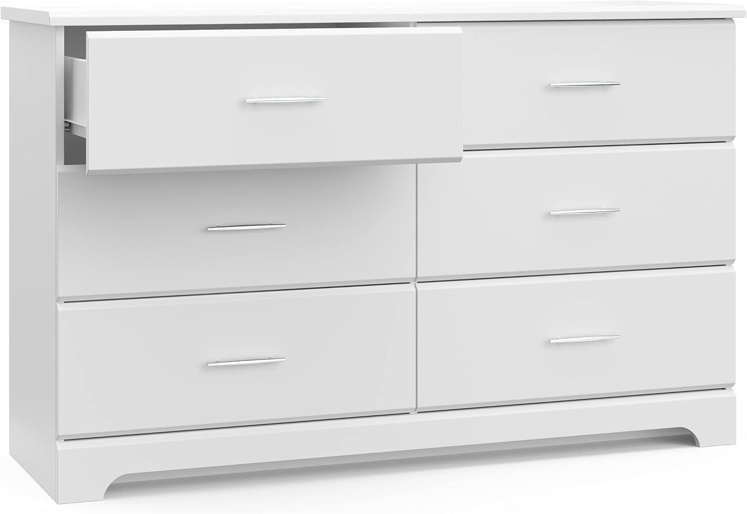 Brookside White 6-Drawer Nursery Double Dresser - GREENGUARD Certified