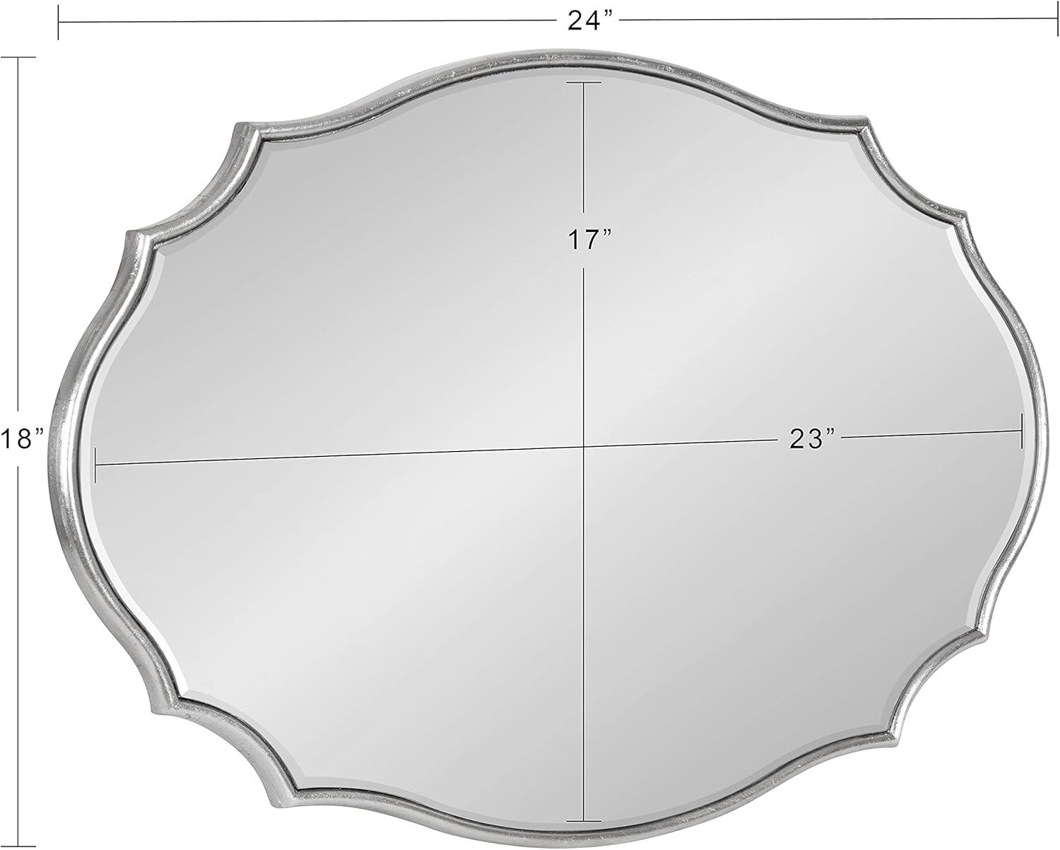 Leanna 18x24 Silver Scalloped Oval Wall Mirror