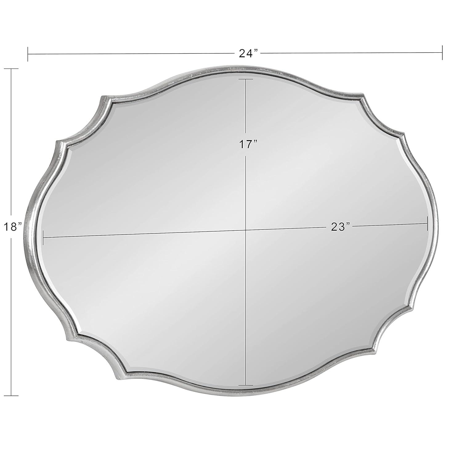 Leanna 18x24 Silver Scalloped Oval Wall Mirror