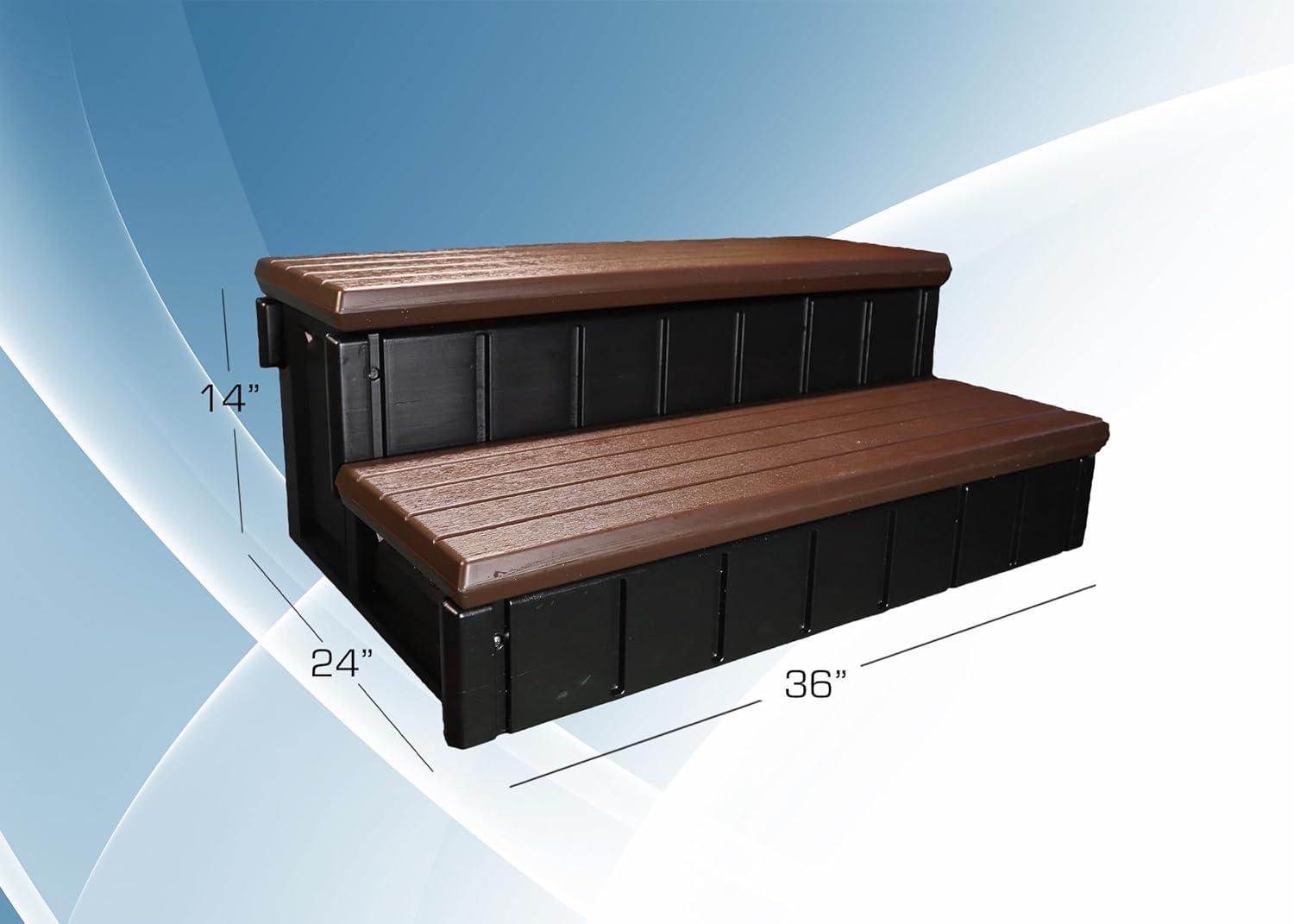 Confer Plastics 36" Storage Spa Steps Espresso