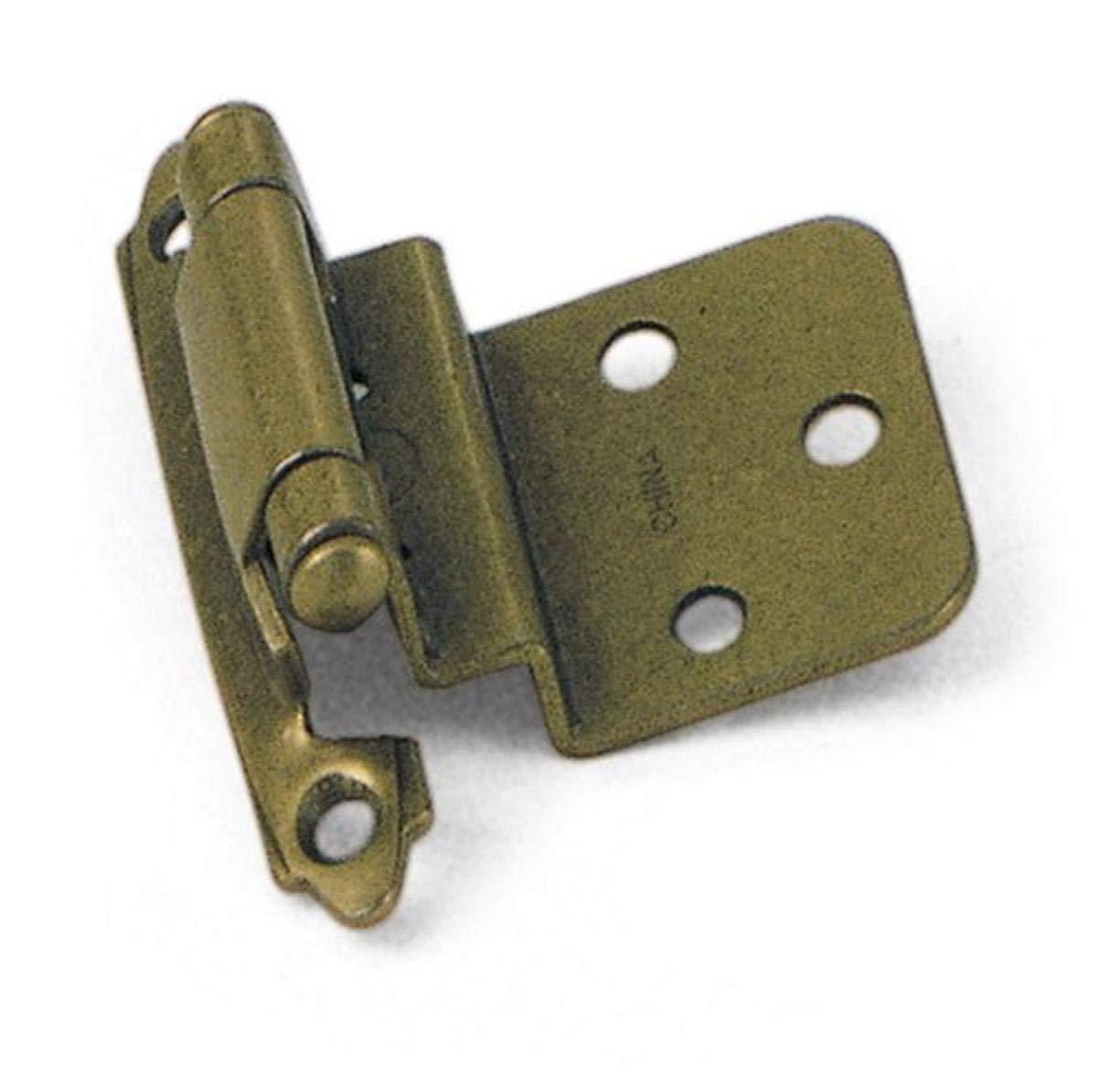 Laurey 28605 3/8" Inset Self-Closing Hinge - Antique Brass Pair