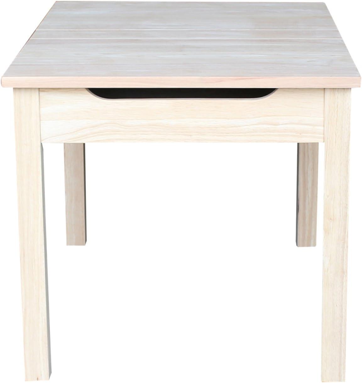 International Concepts Table with Lift Up Top for Storage, Unfinished