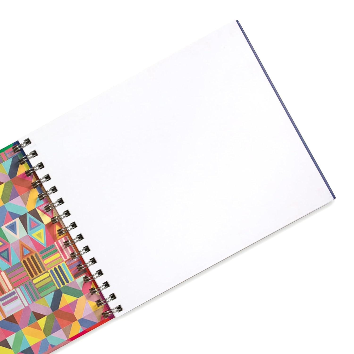 eeBoo: Artist Sketchbook - Rainbow - 80 Pages of High-Quality Paper, 160 GSM, 108 Lbs, 9.5 x 7.5" Wire-Bound Hardcover Drawing Book w/ Colorful Cover