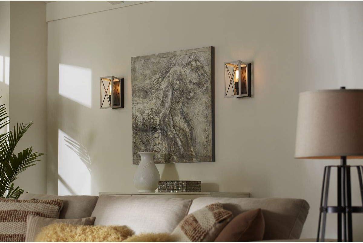 Progress Lighting, Briarwood, 1-Light Wall Sconce, Graphite, Faux Wood, Collection: Briarwood 1-Light Wall Sconce