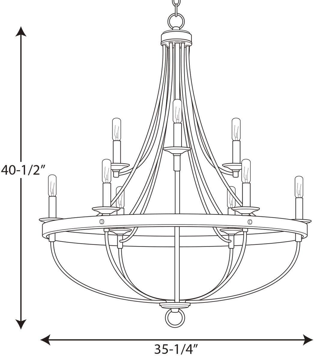 Gulliver Graphite Black Two-Tier 9-Light Chandelier