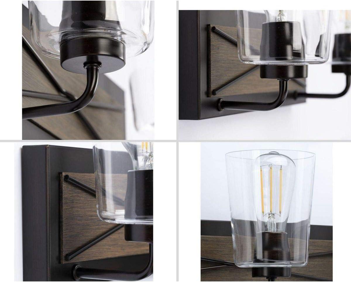 Progress Lighting Briarwood 3-Light Bath Vanity in Antique Bronze with Clear Glass Shades